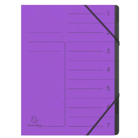 Trieur agrafé int. noir 7 comp. Violet
