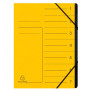 Trieur agrafé int. noir 7 comp. Jaune