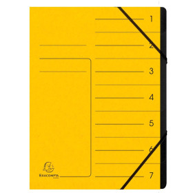 Trieur agrafé int. noir 7 comp. Jaune