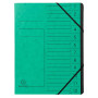Trieur agrafé int. noir 12 comp. vert