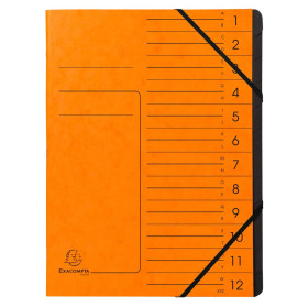 Trieur agrafé int. noir 12 comp. Orange