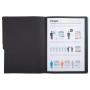 Trieur agrafé int. noir 12 comp. bleu