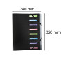 Trieur 8 comp 3 rabats PP Noir
