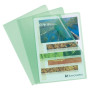 Sach.100 poch.coin A4 PP St.grainé vert