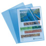 Sach.100 poch.coin A4 PP St.grainé bleu