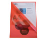 Sach.100 poch.coin A4 PP St.grainé rouge