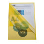 Sach.100 poch.coin A4 PP St.grainé jaune