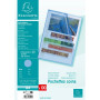 Sach.100 poch.coin A4 PP St.grainé bleu