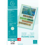 Sach.100 poch.coin A4 PP St.grainé vert