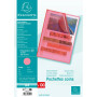 Sach.100 poch.coin A4 PP St.grainé rouge