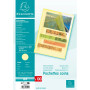Sach.100 poch.coin A4 PP St.grainé jaune