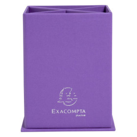 Pot a crayons carré 4 comp.Teksto Violet