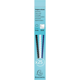 Boite 25 peignes plastique 8mm A4 blanc