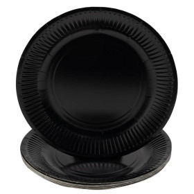20 Assiettes, carton rond Ø 23 cm Noir