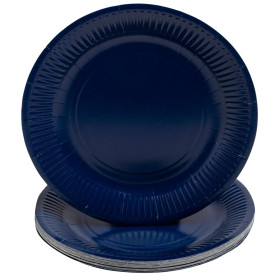 20 Assiettes, carton rond Ø 23 cm Marine