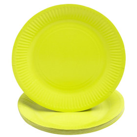 20 Assiettes carton rond Ø23cm Vert kiwi