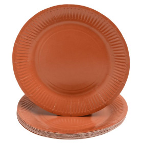 20Assiettes carton rond Ø23cm Terracotta