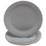 20 Assiettes, carton rond Ø 23 cm Gris