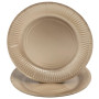 10 Assiettes, carton rond Ø23cm Or