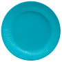 20 Assiettes carton rond Ø23cm Turquoise