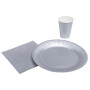 10 Assiettes carton rond Ø23 cm Argent