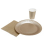 10 Assiettes, carton rond Ø23cm Or