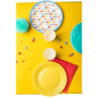 20 Assiettes, carton rond Ø 23 cm Jaune