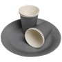 20 Assiettes, carton rond Ø 23 cm Gris