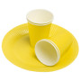 20 Assiettes, carton rond Ø 23 cm Jaune