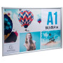 Cadre mural aluminium A1 alu/cristal