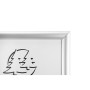 Cadre mural aluminium A2 alu/cristal