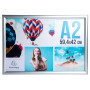 Cadre mural aluminium A2 alu/cristal