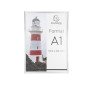 Cadre mural aluminium A1 alu/cristal