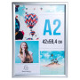 Cadre mural aluminium A2 alu/cristal