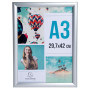 Cadre mural aluminium A3 alu/cristal