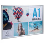Cadre mural aluminium A1 alu/cristal