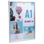 Cadre mural aluminium A1 alu/cristal