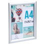 Cadre mural aluminium A4 alu/cristal