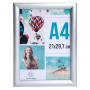 Cadre mural aluminium A4 alu/cristal