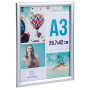 Cadre mural aluminium A3 alu/cristal