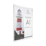Cadre mural aluminium A1 alu/cristal