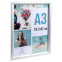 Cadre mural aluminium A3 alu/cristal