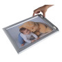 Cadre mural aluminium A1 alu/cristal