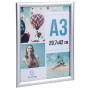 Cadre mural aluminium A3 alu/cristal