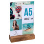 Porte-visuel a. socle en bois A5vertical