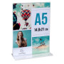 Porte-visuel droit vertical A5 cristal