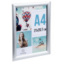 Cadre mural aluminium A4 alu/cristal