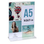 Porte-visuel droit vertical A5 cristal