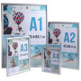 Cadre mural aluminium A3 alu/cristal