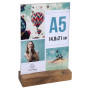 Porte-visuel a. socle en bois A5vertical
